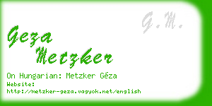geza metzker business card