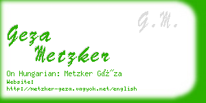 geza metzker business card